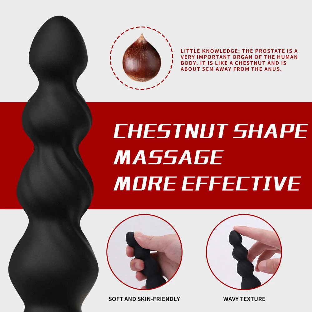 YEAIN Liquid Silicone Vibrating Progressive Anal Beads Ball Prostate Massager